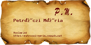 Petróczi Mária névjegykártya