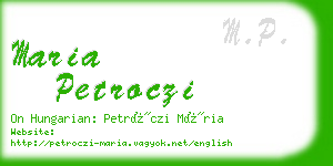 maria petroczi business card